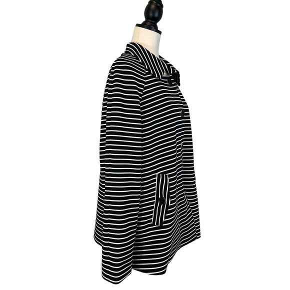Nine West Women's Black & White Striped Jacket Size 14 Coat Cape [B35#71] - Picture 9 of 12